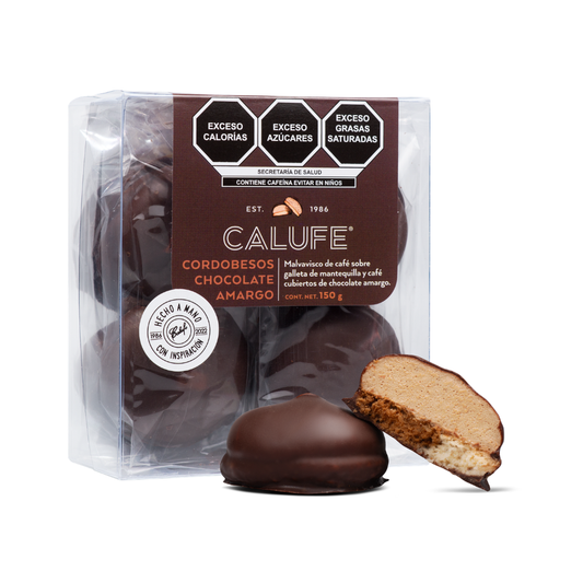 Cordobesos CALUFE Malvavisco de café sobre galleta de mantequilla y café cubiertos de chocolate 160 g