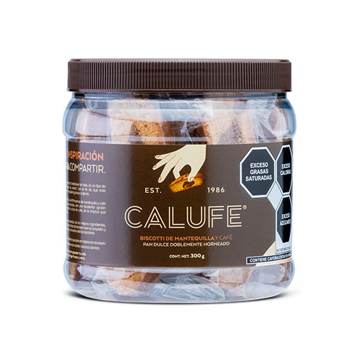Biscotti CALUFE de Mantequilla y Café Frasco 300 g